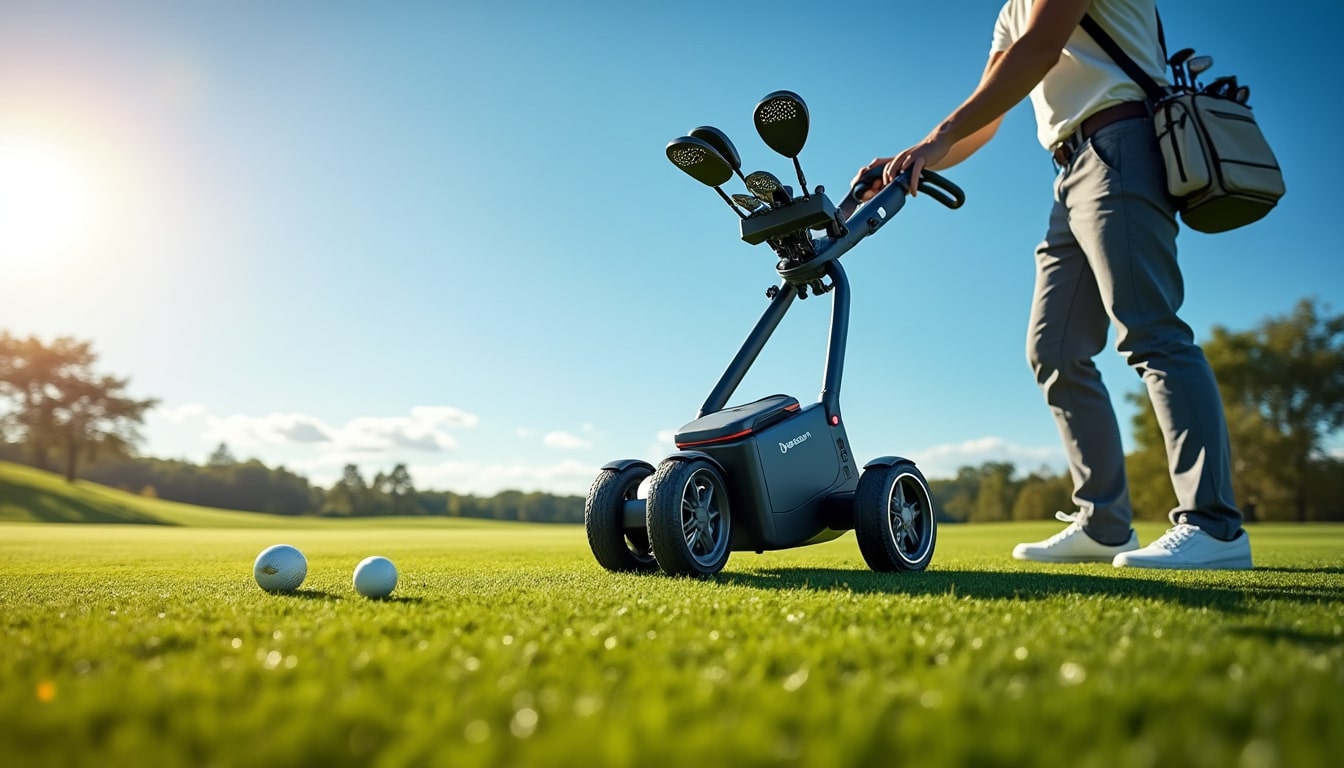 Chariot de golf électrique : autonomie et poids