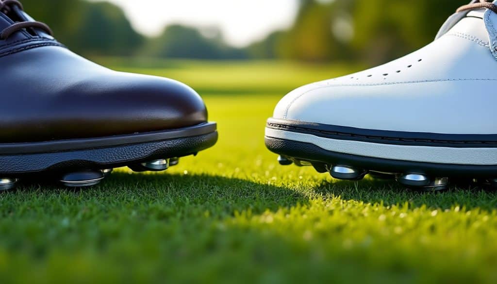 Chaussures de golf : crampons ou semelle plate
